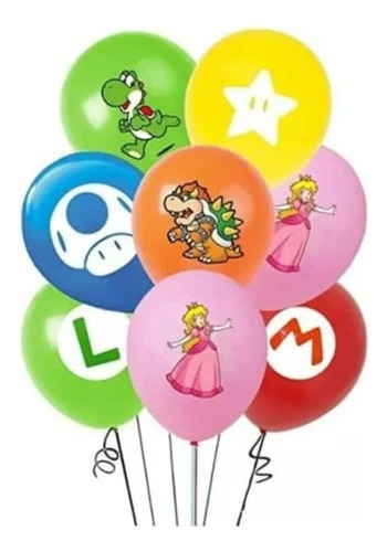 Globos Bombas  Estampado Mario Bross  X8unidades