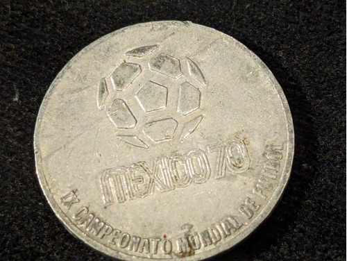 Moneda Antigua Mundial De Fútbol México 70