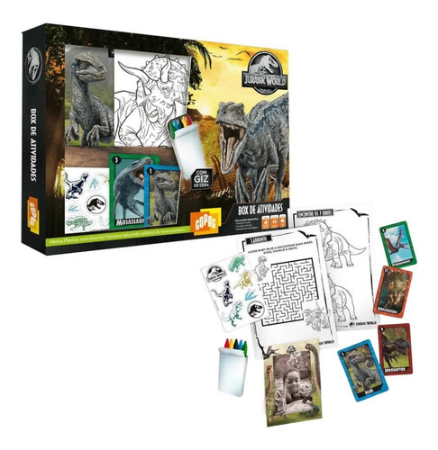 Box De Atividades Jurassic World Para Brinca E Colorir Copag