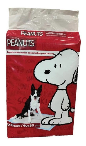 Tapete Entrenador Peanuts Desechable 12 Pzas 60x60cm