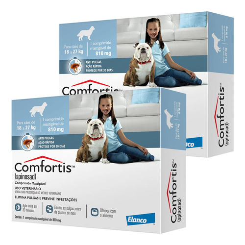 2 Antipulgas Elanco Comfortis P/ Cães 18 A 27kg 1 Comprimido