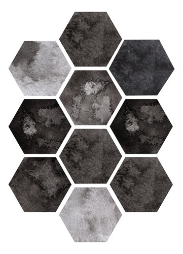 Pegatina De Suelo, 10 Piezas, Simulación, Patrón Hexagonal Ú