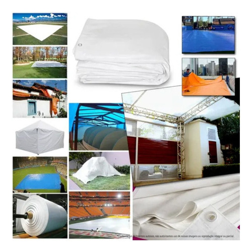 Lona Plástica Multiuso Reforçada Piscina 6x2 Mt - 4 Cores Cor Branco