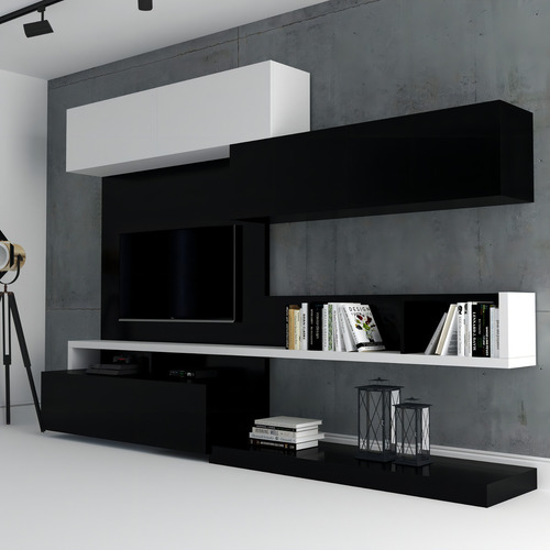 Modular Vajillero Lcd Led Rack Mueble Para Tv La Font H/55 Color Negro
