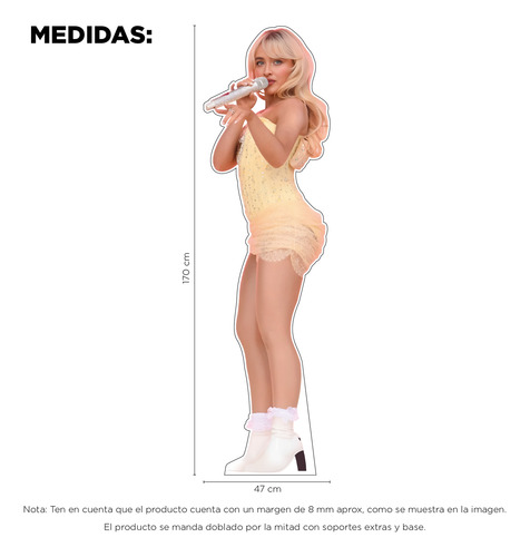 Figura Sabrina Carpenter Base Solida Tamaño Real Coroplast