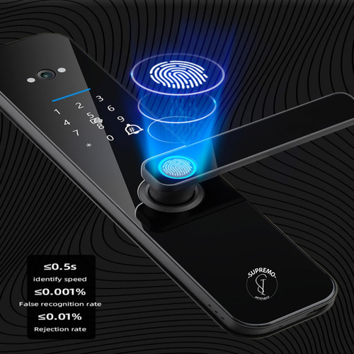 Fechadura Eletronica Com Vídeo C/ Biometria Tag Nfc Wifi Cam