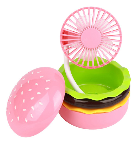 Bonito Ventilador Usb Para Hamburguesas Con Espejo: Ajustabl