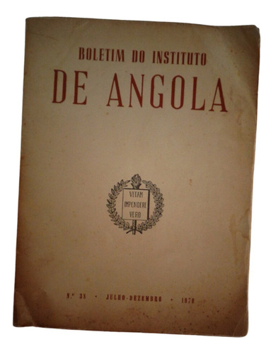Livreto Boletim Do Instituto De Angola N°38 1970*