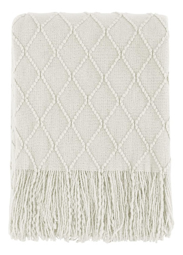 Throw Blanket-50 X60 Beige, Texturizado Sólido Suave S...