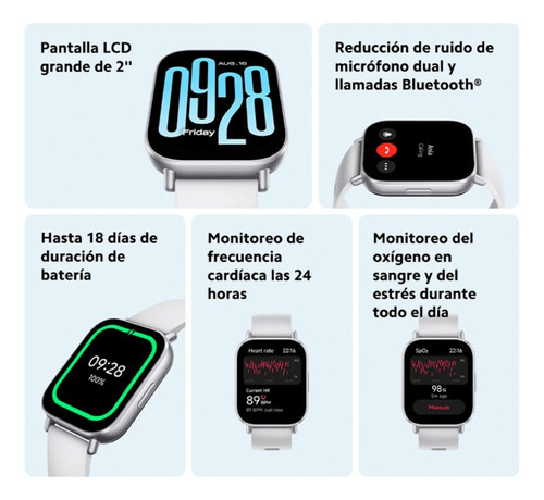Smartwatch Xiaomi Redmi Watch 5 Active Negro Con Llamada Bt