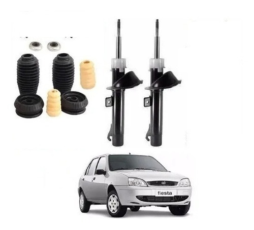  Amortecedor+ 2 Kit Suspensão Fiesta 96 97 98 99 2000 01 02