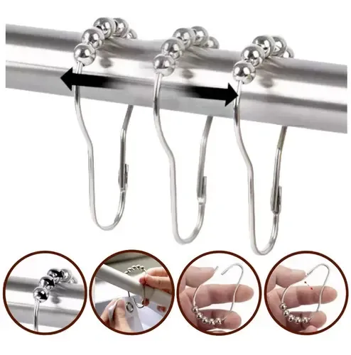 Anillos Para Cortina De Ducha - 20 Piezas Acero Inoxidable Con Bolas Rodillo Anillos Para Cortina De Ducha - 20 Piezas Acero Inoxidable Con Bolas Rodillo