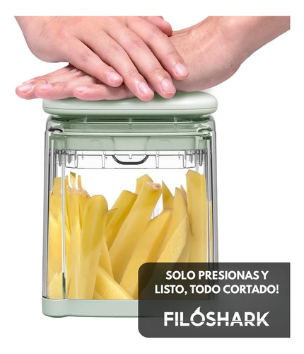 Corta Papa Filoshark Mandolina Verduras Baston Papas Fritas Color Gris