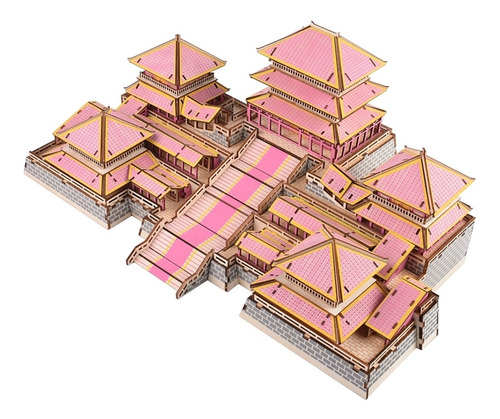Accesorio De Madera Con Maqueta De Casa China En 3d Para Niñ