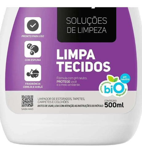 Imagem 3 de 7 de Limpador De Tecidos Em Geral Ph Neutro 500ml Wap