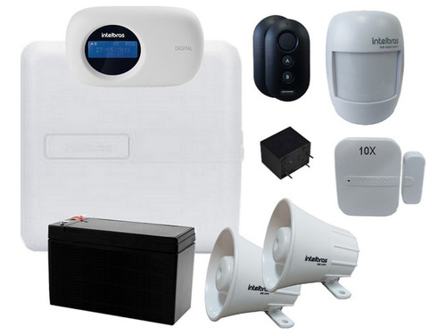 Kit Alarme Intelbras Amt 2018e Smart 10 Sensor Porta 1 Infra