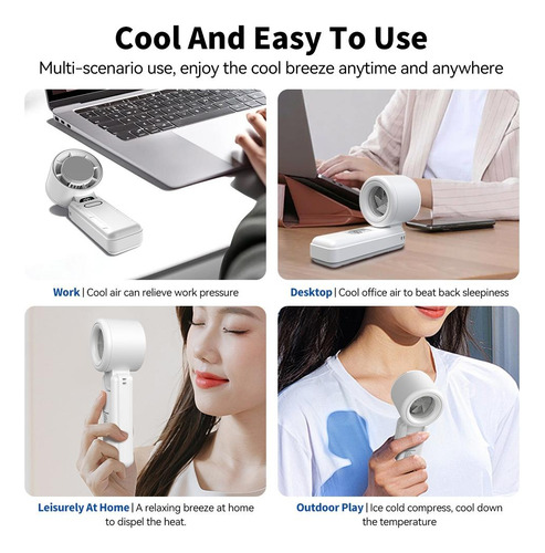 Miniventilador Turbo Jet De 6000 Mah, Recargable, Portátil