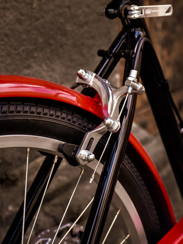 Bicicleta Vintage Urbana C/ Nombre 6 Vel Rojo Mybikemx