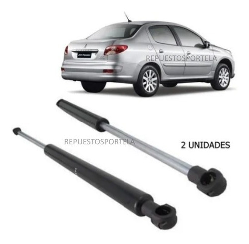 Kit X2 Amortiguadores De Baul Peugeot 207 4 Ptas Sedan 