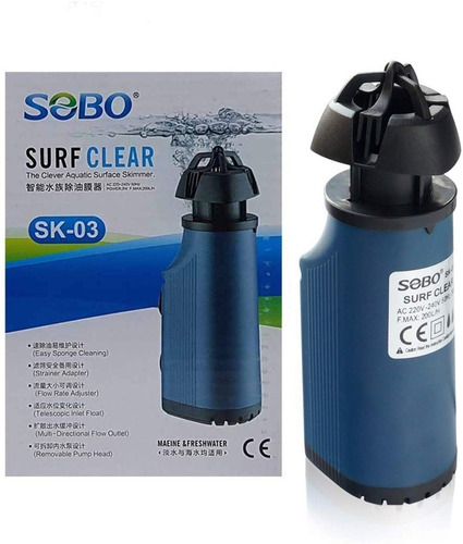 Sobo Sk-03 Skimmer 200l/h Filtro De Superficie Acuario Plantado
