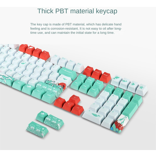 123 Teclas Clave Clave Sublimación Pbt Coral Sea Keycap Para