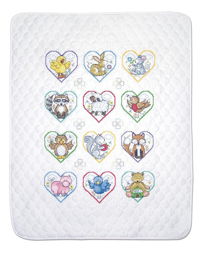 Works Crafts Janlynn Stamped For Cross Stitch Baby Quilt Kit