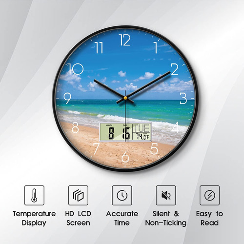 Relojes De Pared Modernos Con Calendario Y Fecha Ocean Wave