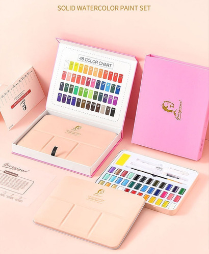 Imagen 2 de 10 de Kit De Acuarela En Pastilla Profesional 36 Colores Giorgione