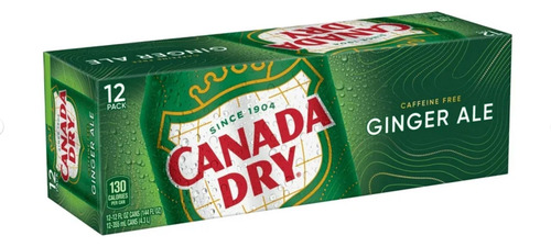 Refresco Canada Dry Ginger Ale 12 Pack Lata 355ml Sin Cafein