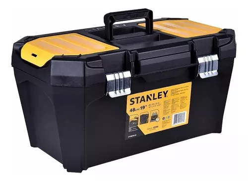 Caja de herramientas Stanley 1-92-066 de plástico 26cm x 48.9cm x 24.8cm  negra y amarilla