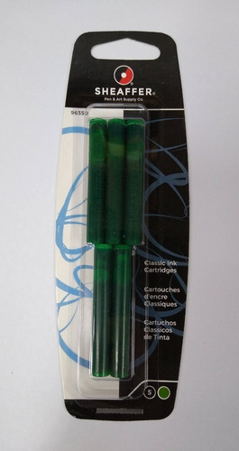 Cartuchos De Tinta Sheaffer Para Pluma Estilográfica Color de la tinta Verde (96350) Color del exterior Color