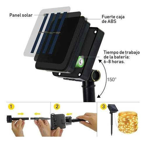 De Paquete De 6 Luces Led De Alambre De Cobre Con Energía