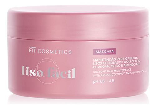 Liso Fácil Máscara Capilar Controle De Frizz 250mL Fit Cosmetics