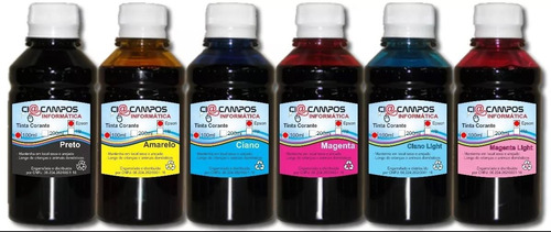 Tinta Compatível Epson - Kit6000 - 6 Cores - 500ml Cada Cor