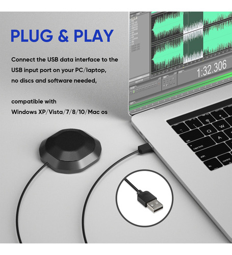 A+ Micrófono De Conferencia Usb Portátil 360°