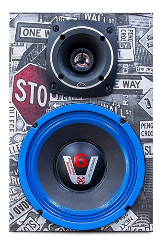 Caixa Som Ambiente Passiva Acustica Alto Falante Woofer 8 Cor Azul