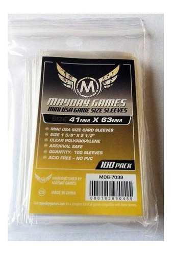 Mayday Mini Usa 100 Card Sleeves - 41mmx63mm