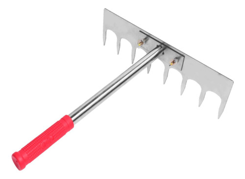 Garden Leaf Rake Acero Inoxidable Con Manejo Antideslizante