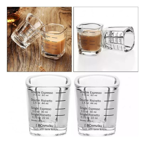 2pzas Vaso Espresso 60ml Doble Escala Desechable