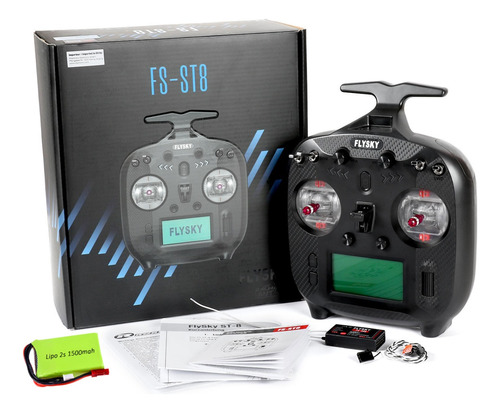 Rádio Flysky Fs-st8 8 Canais 2.4ghz + Receptor Flysky Fs-sr8