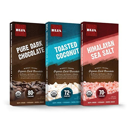 Bija Chocolates Orgánicos 70%, 72% Y 80% De Chocolate Negro