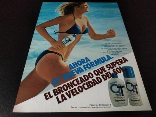 (pe171) Publicidad Clipping Locion Solar Qt * 1982