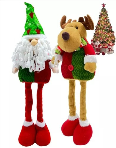 Pack 2 Patas Largas Navidad Monos Pascueros Peluche