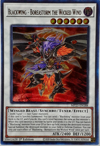 Blackwing Boreastorm The Wicked Wind Mp23 Yugioh Tcg 