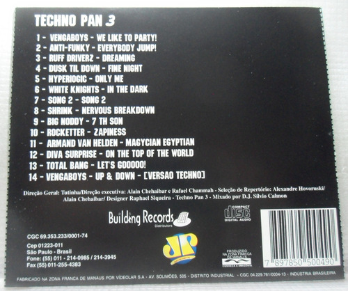Techno Pan 3 - Jovem Pan, Cd Original (Usado)