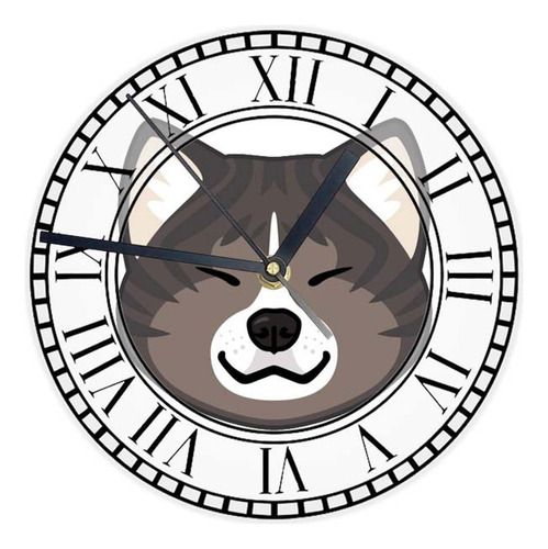 Reloj Redondo Madera Brillante Cachorros Mod 41