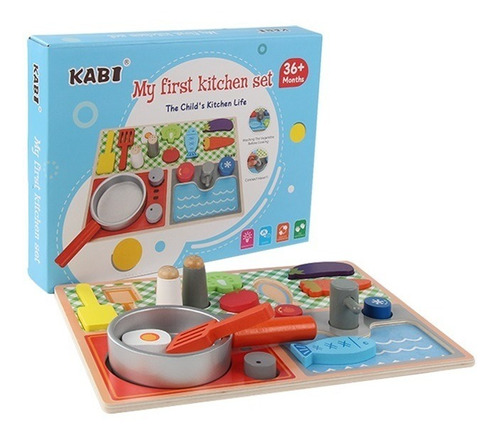 Juego Set Cocina Encimera Madera Ecológica Montessori Zk-71