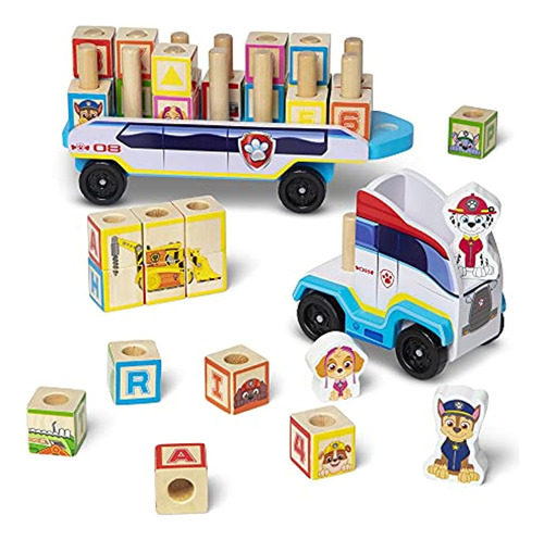 Melissa & Doug Paw Patrol Wooden Abc Block Truck (33 Piezas)