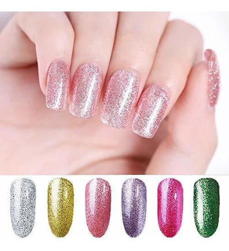 Conjunto De Esmalte De Uñas De Gel Homost Glitter, Kit De E