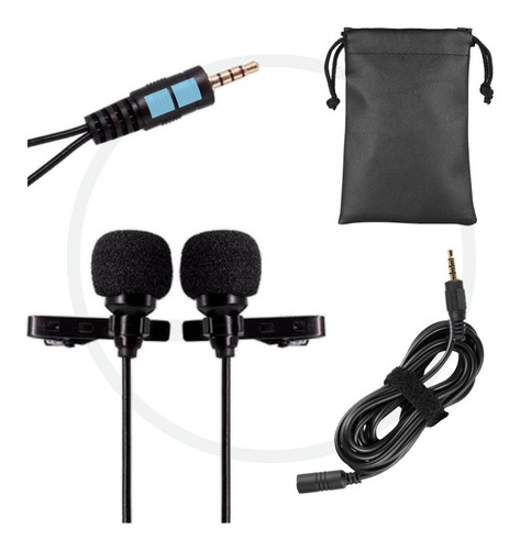Microfone Duplo De Lapela P/ Celular Smartfhones + Extensão